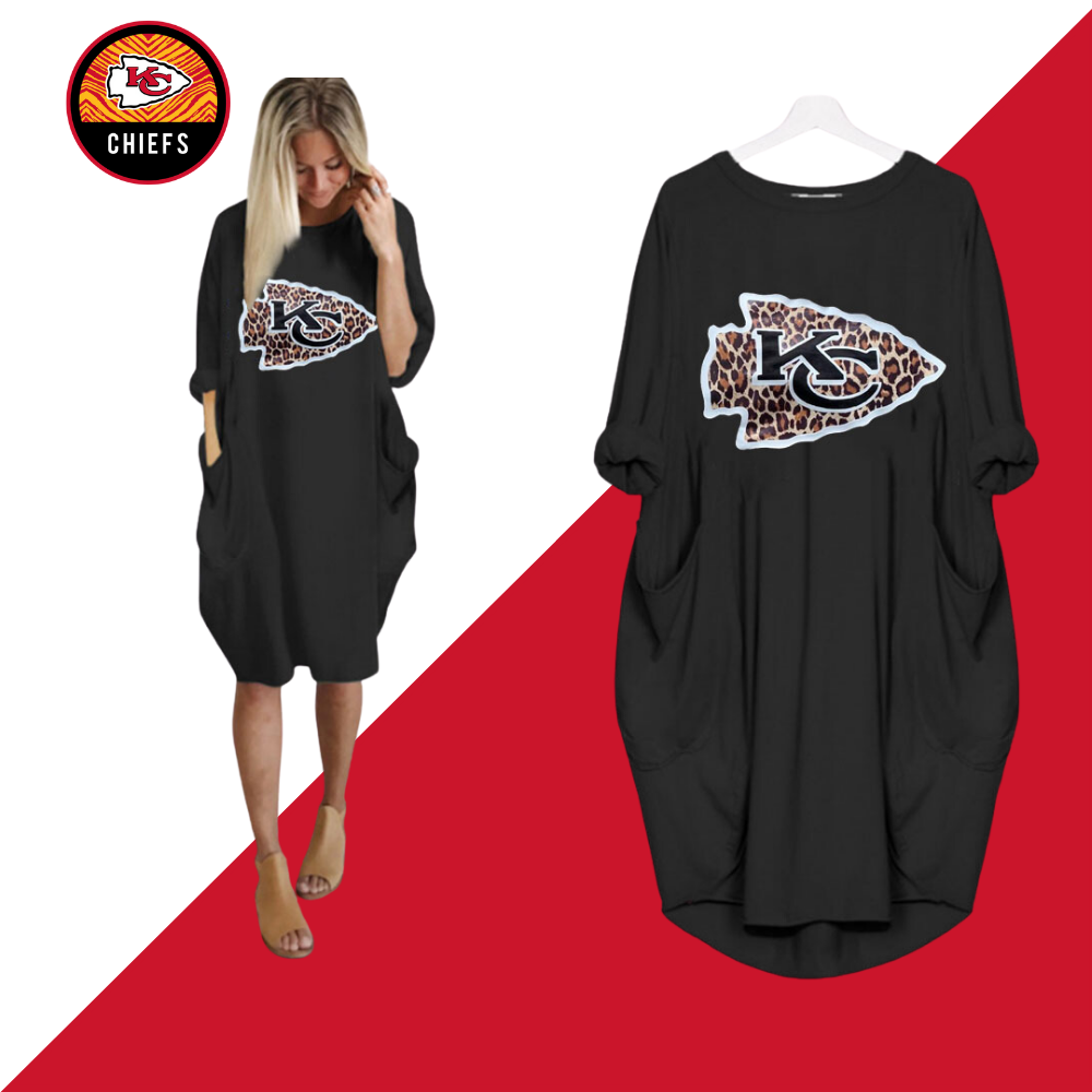 Simple Casual loose pocket long sleeve dress - fitnfan