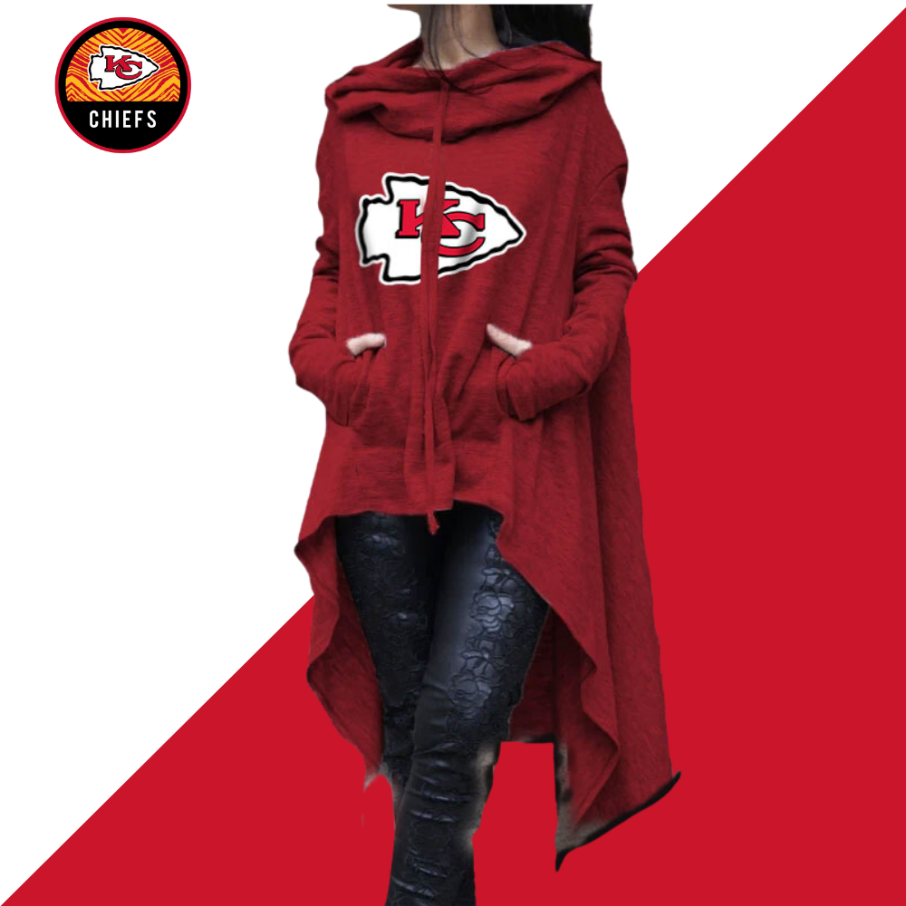 Irregular cape and hooded women's sweater - fitnfan