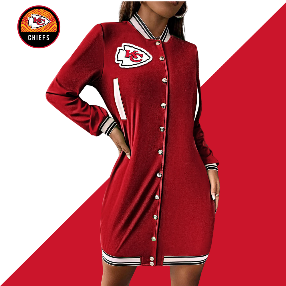 Fashionable single-breasted sports dress - fitnfan