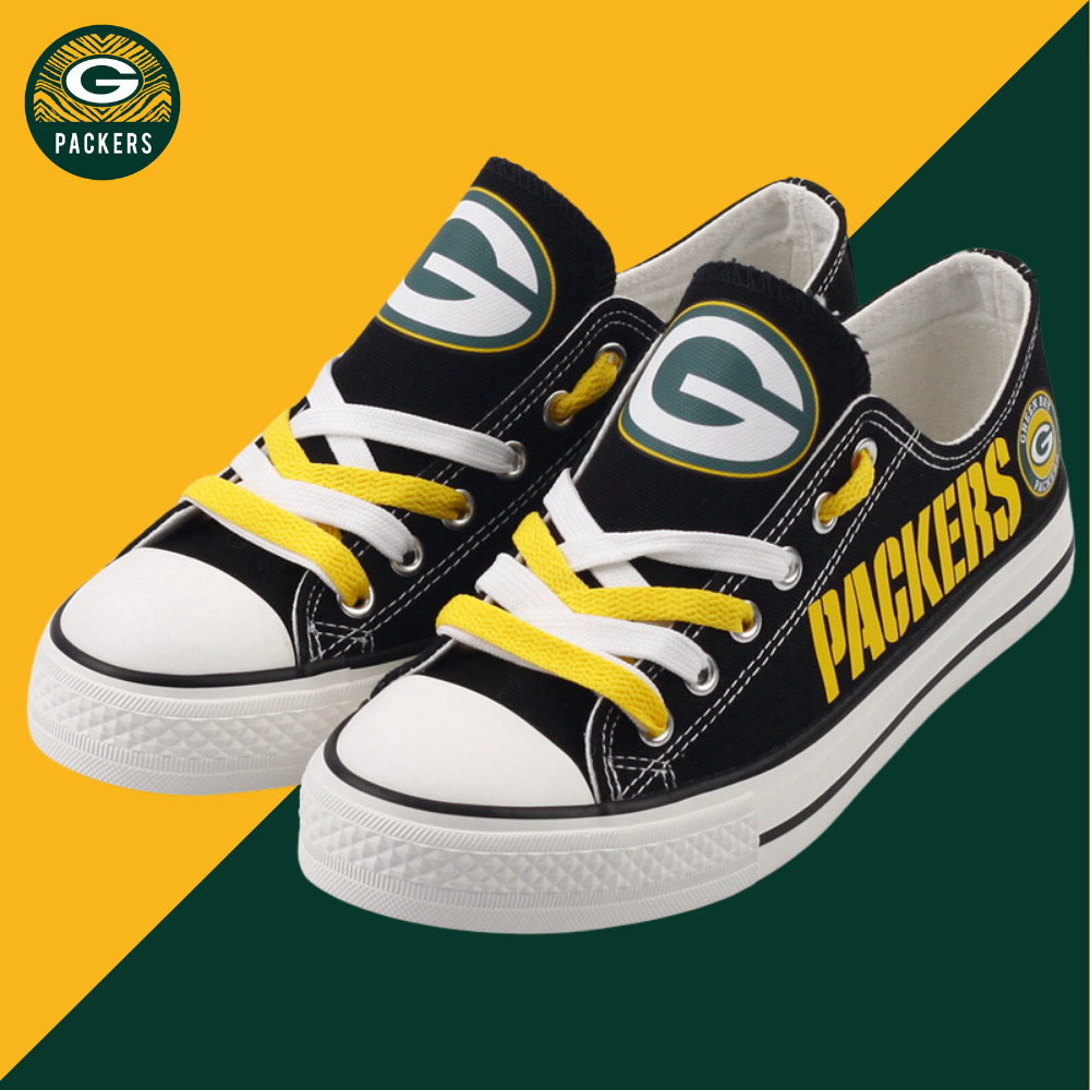 Casual printing couple's canvas shoes-Green Bay Packers - fitnfan