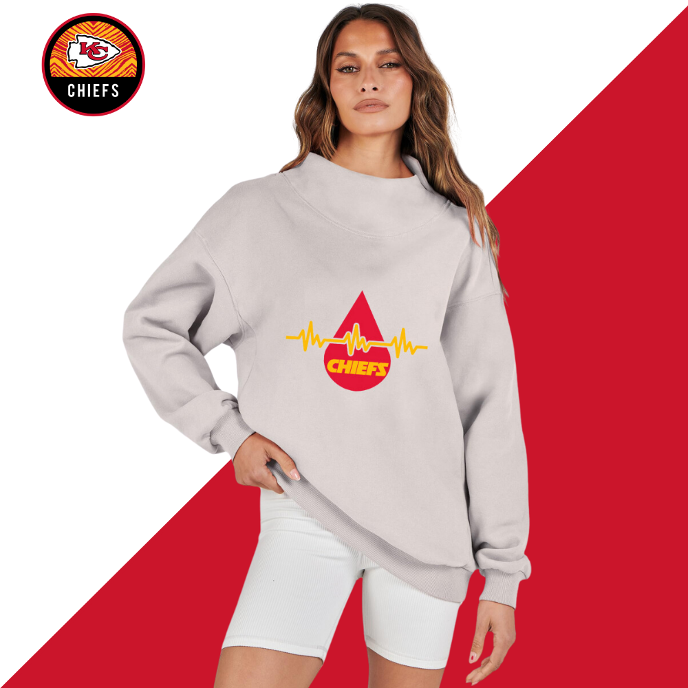 High Neck Long Sleeve Women's Plus Size Sweatshirt - fitnfan