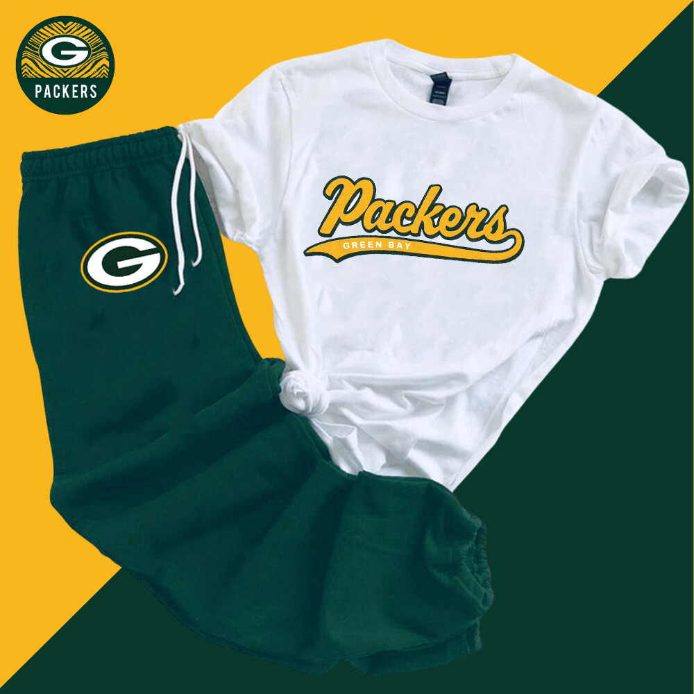 Casual loose fashion printed suit-Green Bay Packers - fitnfan