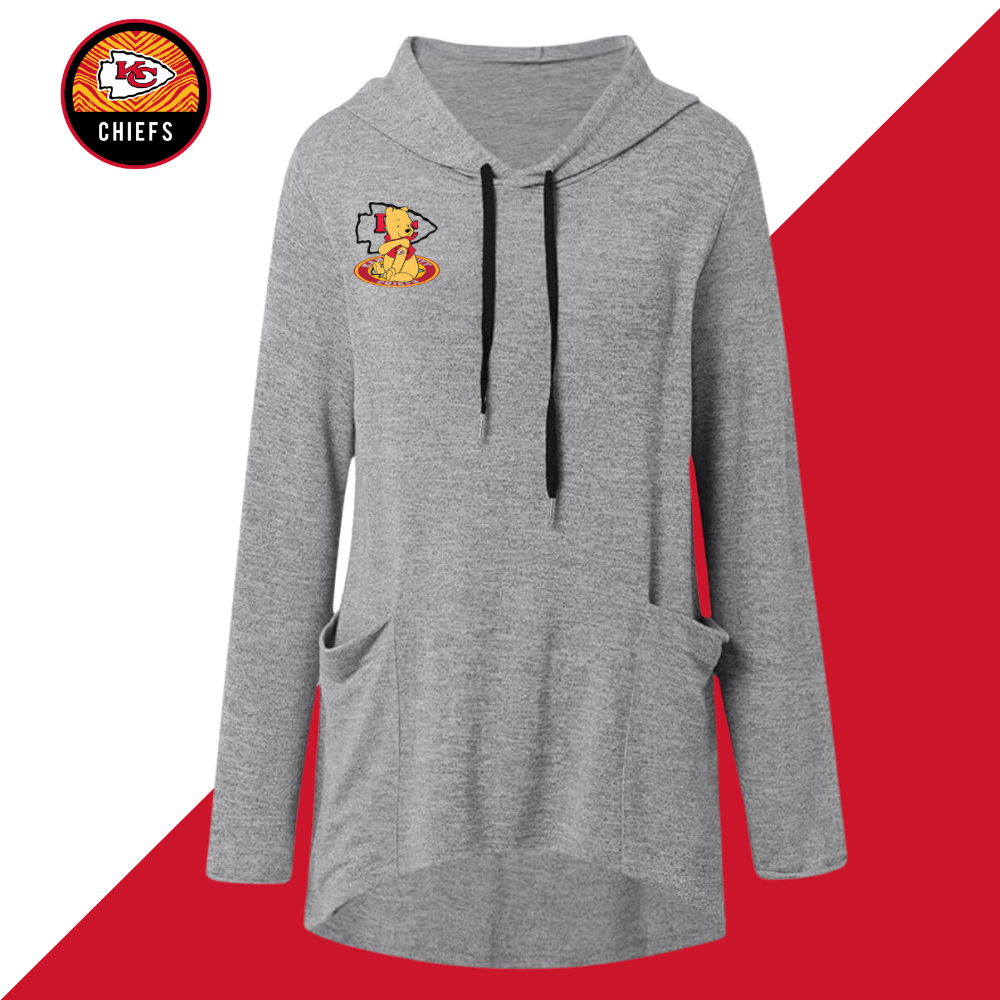 Women's V-Neck Hoodie Printed Sweatshirt - fitnfan