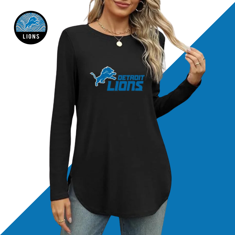 Women's sweatshirt printed Casual wear-Detroit Lions - fitnfan
