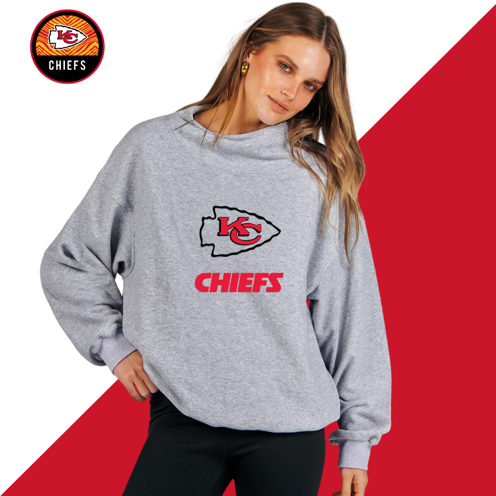 High Neck Long Sleeve Women's Plus Size Sweatshirt - fitnfan