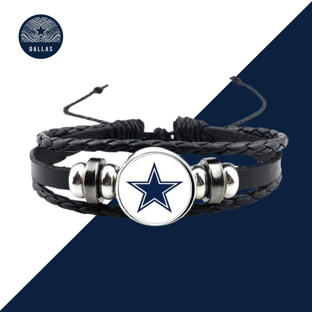 Rugby Leather Bracelet Retro Multilayer Leather Bracelet-Dallas Cowboys - fitnfan