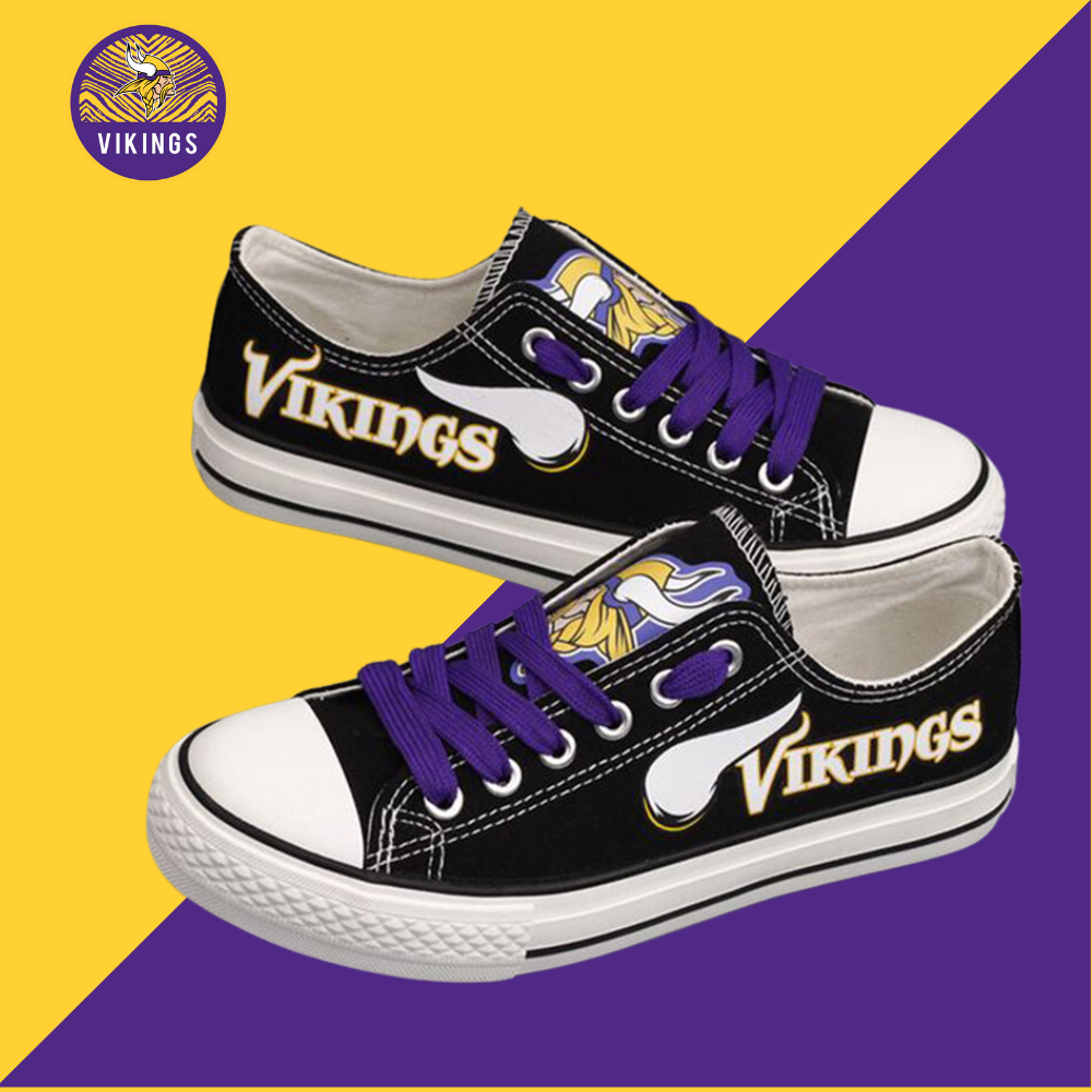 Casual printed low-top canvas shoes unisex-Minnesota Vikings - fitnfan