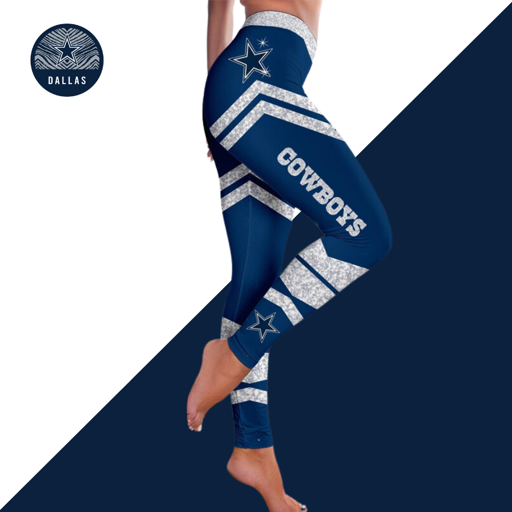 Casual fashion contrast printed Leggings-Dallas Cowboys - fitnfan