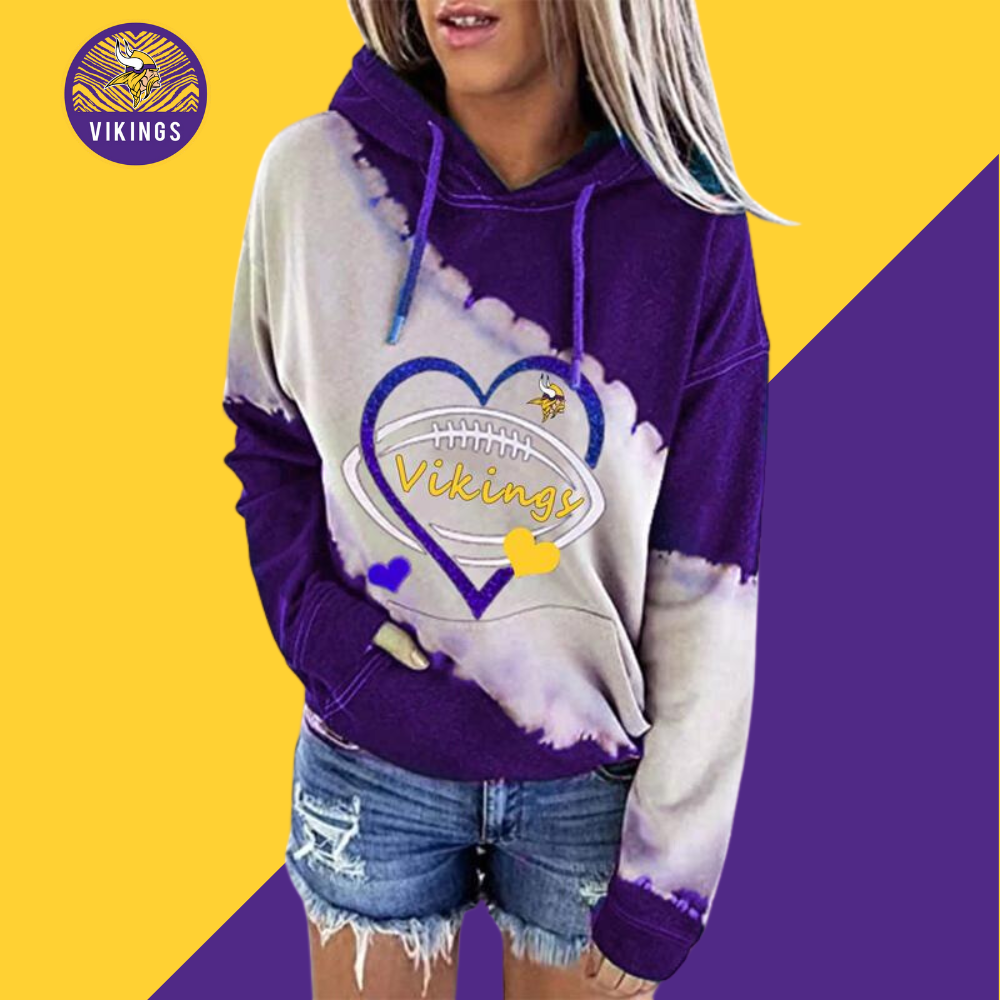 Casual printed Hoodie for men and women-Minnesota Vikings - fitnfan