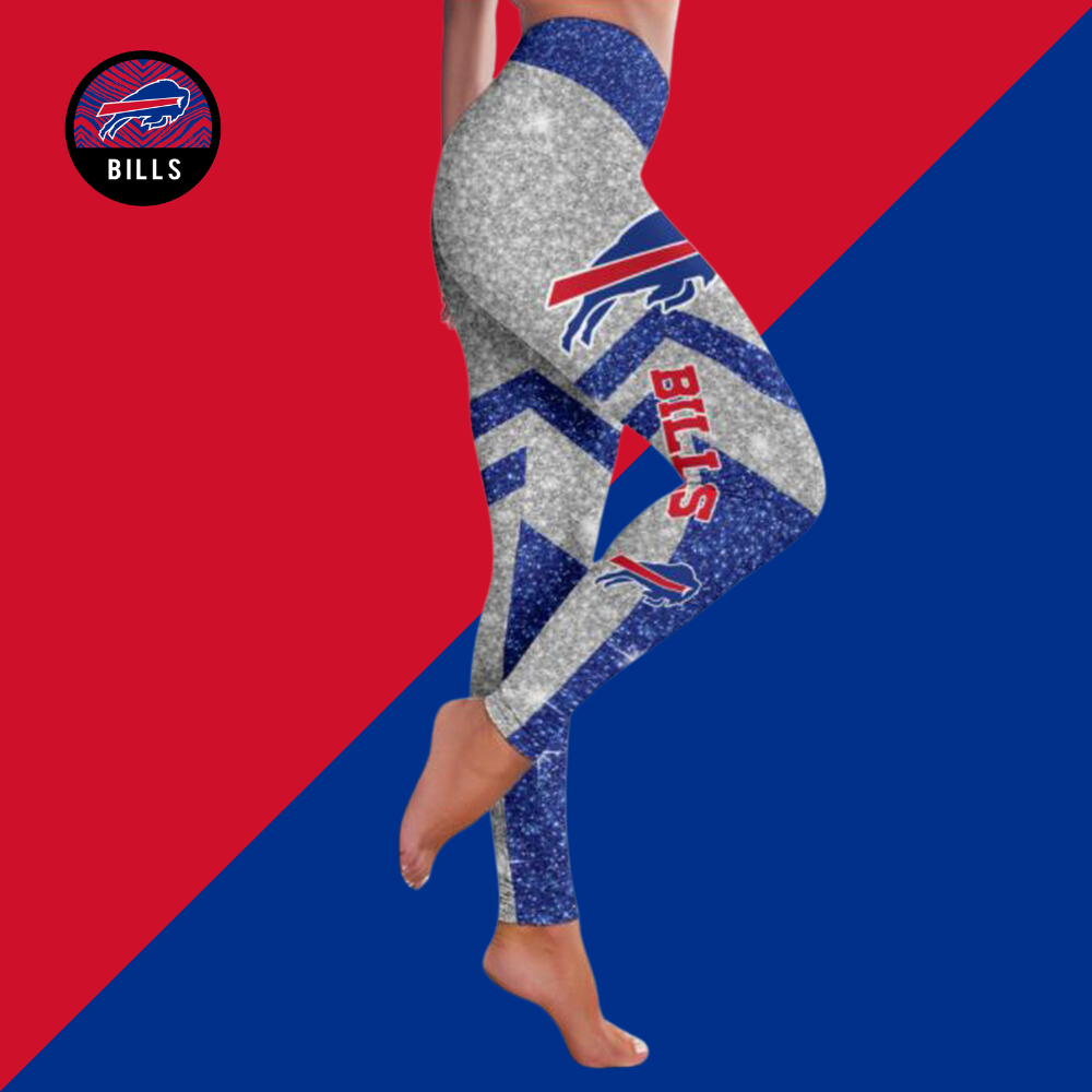 Casual fashion contrast printed Leggings-Buffalo Bills - fitnfan