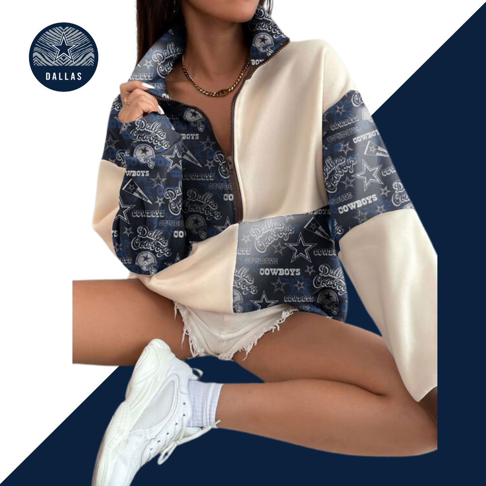 Casual patchwork printed Unisex Pullover-Dallas Cowboys - fitnfan