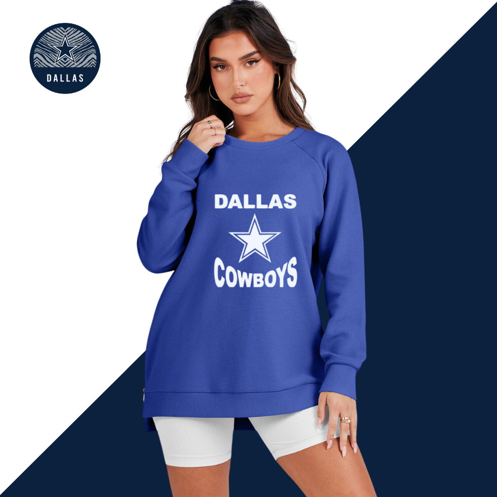 Crew Neck Women's Plus Size Sweatshirt-Dallas Cowboys - fitnfan