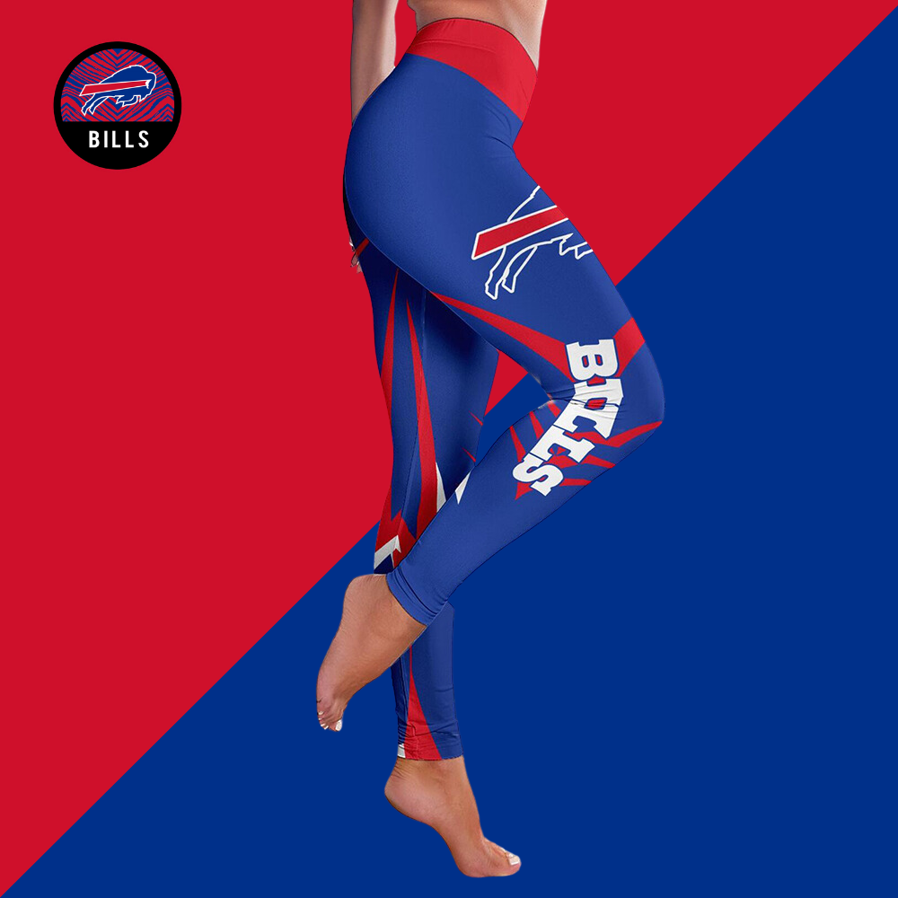 Casual fashion contrast printed Leggings-Buffalo Bills - fitnfan