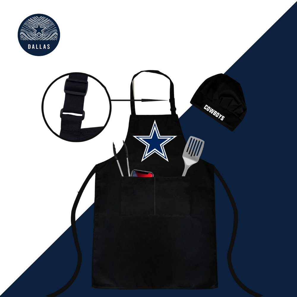 Waterproof Apron Kitchen Apron and Chef Hat Apron Set-Dallas Cowboys - fitnfan