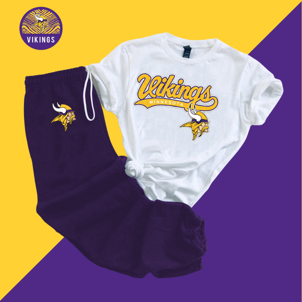 Casual loose fashion printed suit-Minnesota Vikings - fitnfan