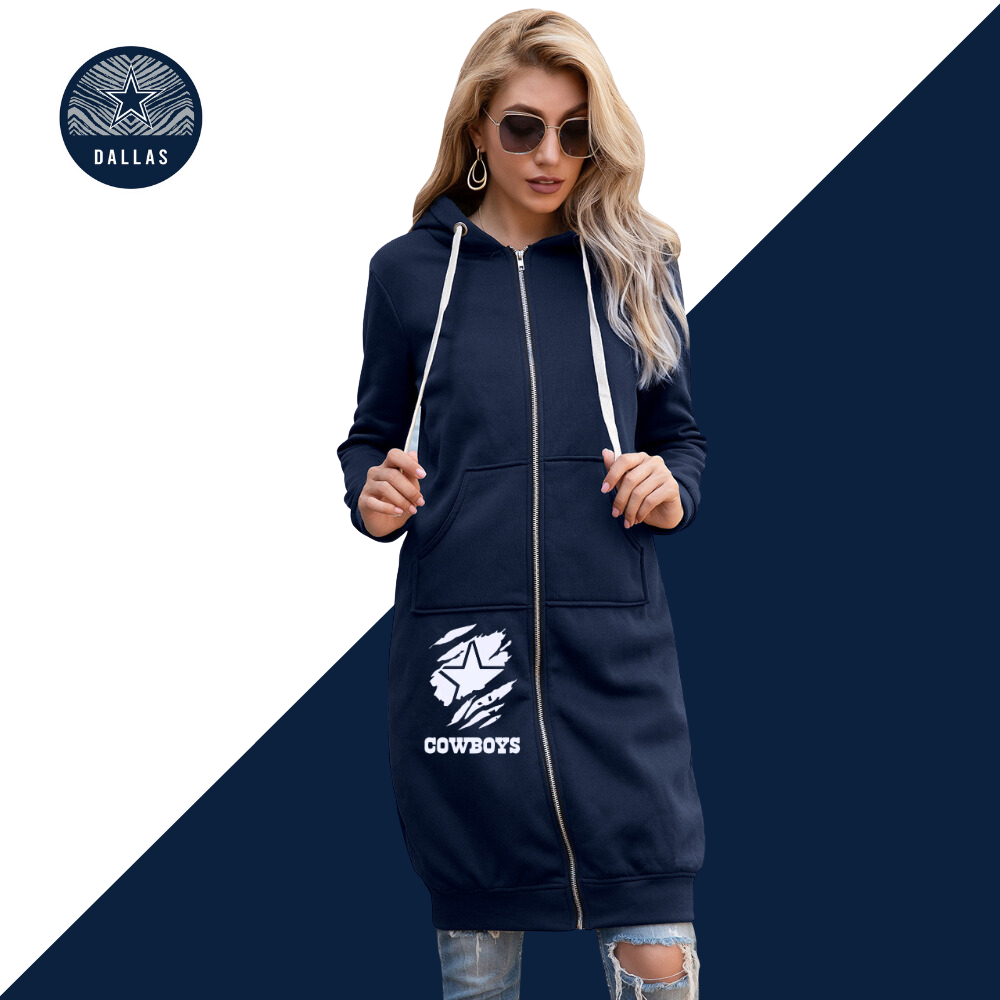 Women's Casual long-sleeved hoodie-Dallas Cowboys - fitnfan