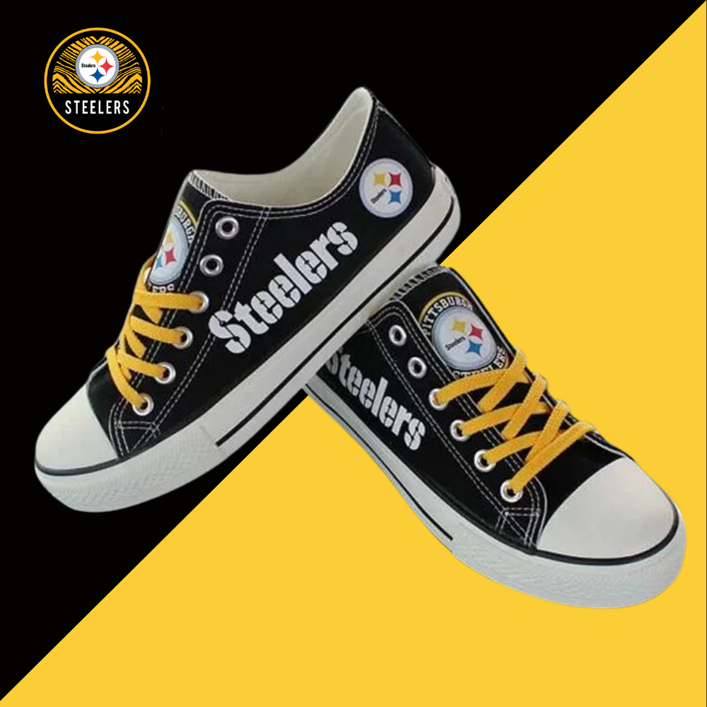 Casual printing couple's canvas shoes-Pittsburgh Steelers - fitnfan