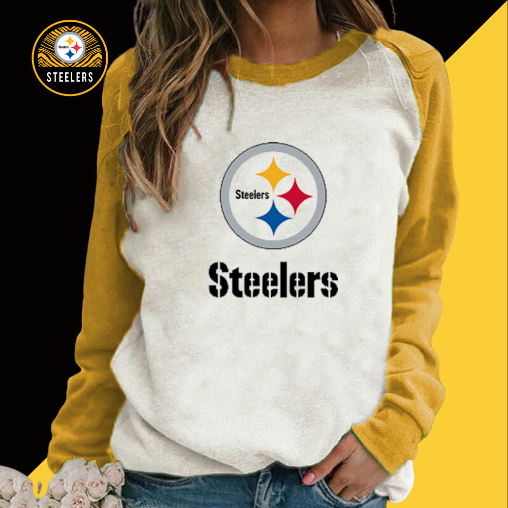 fashion patchwork printed long sleeved sweater-Pittsburgh Steelers - fitnfan