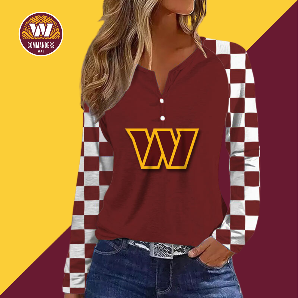 V NECK SHIFT Casual BLOUSE-Washington Commanders - fitnfan