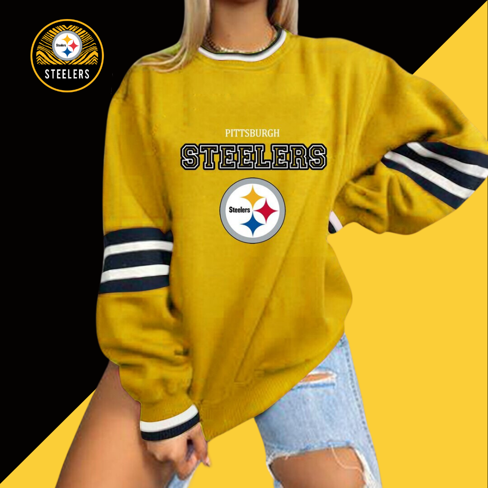 Casual loose print Pullover-Pittsburgh Steelers - fitnfan