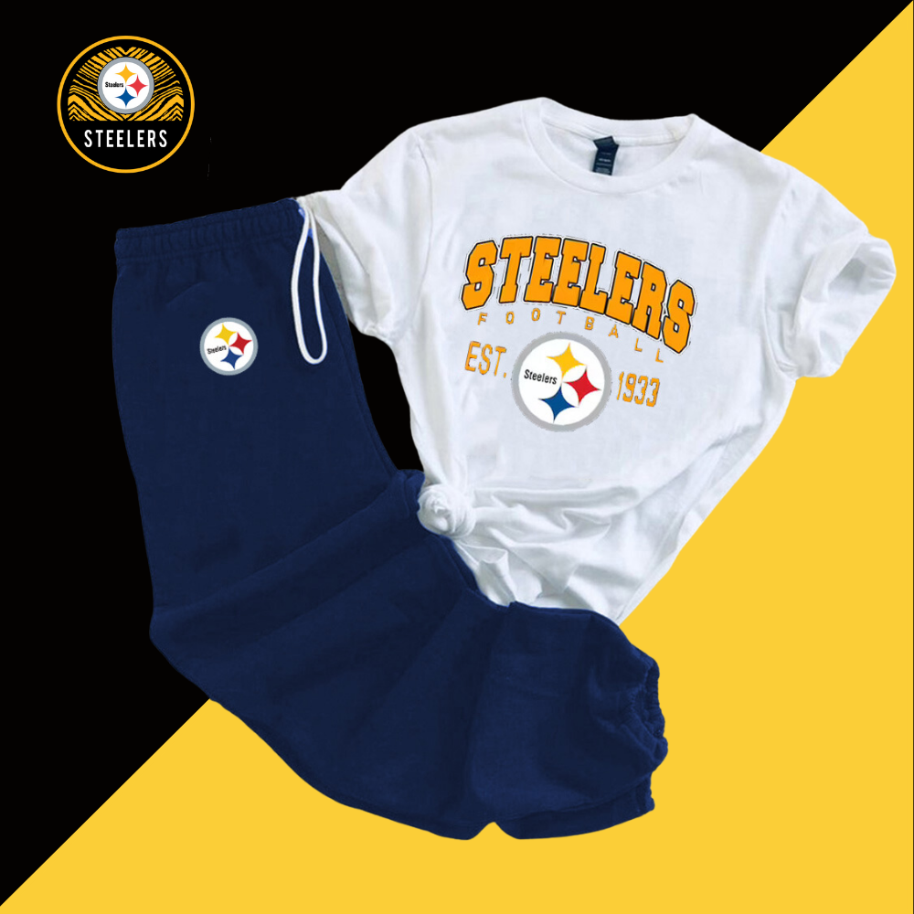 Casual loose fashion printed suit-Pittsburgh Steelers - fitnfan
