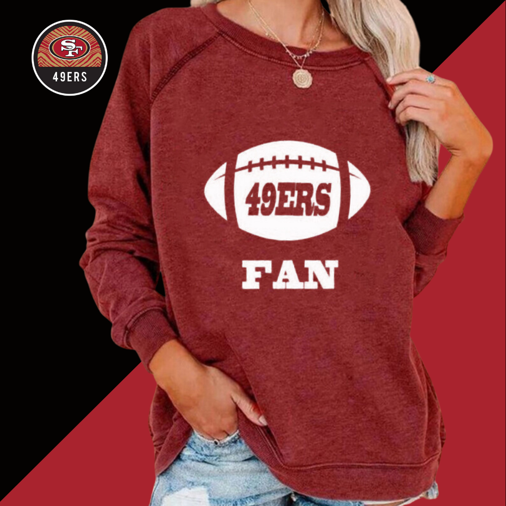 Fashion Temperament Printed Raglan Sleeve-San Francisco 49ers - fitnfan