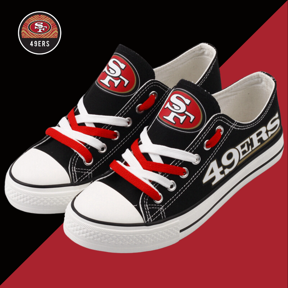 Casual printed low-top canvas shoes unisex-San Francisco 49ers - fitnfan