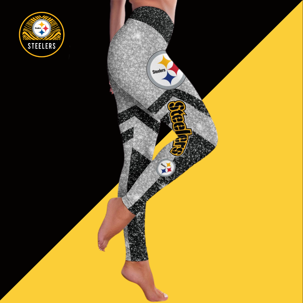 Casual fashion contrast printed Leggings-Pittsburgh Steelers - fitnfan