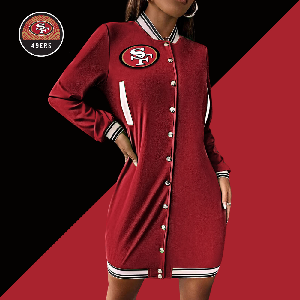 Fashionable single-breasted sports dress-San Francisco 49ers - fitnfan