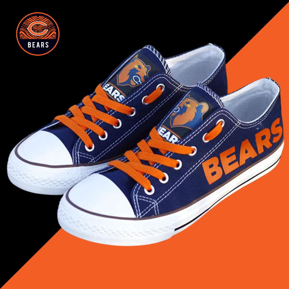 Casual printed low-top canvas shoes unisex-Chicago Bears - fitnfan