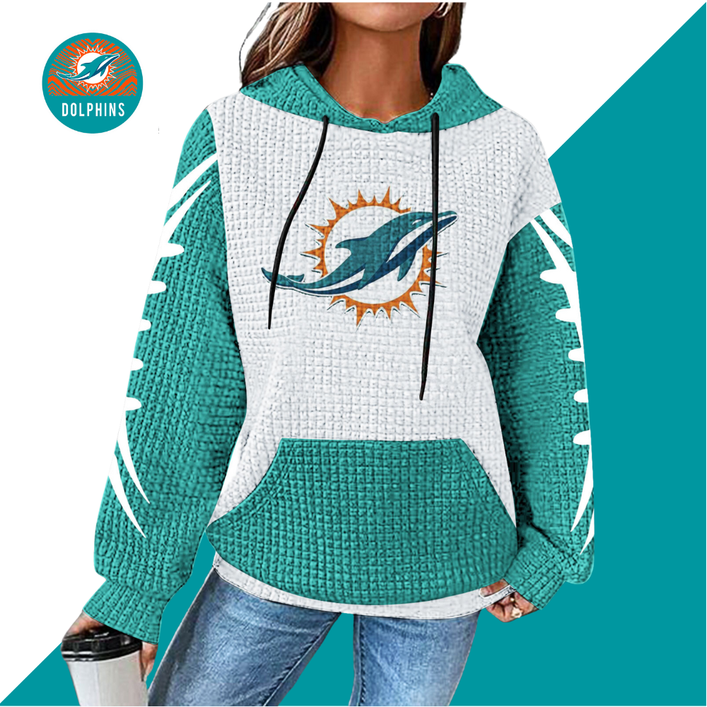 Casual printed Hoodie for men and women-Miami Dolphins - fitnfan