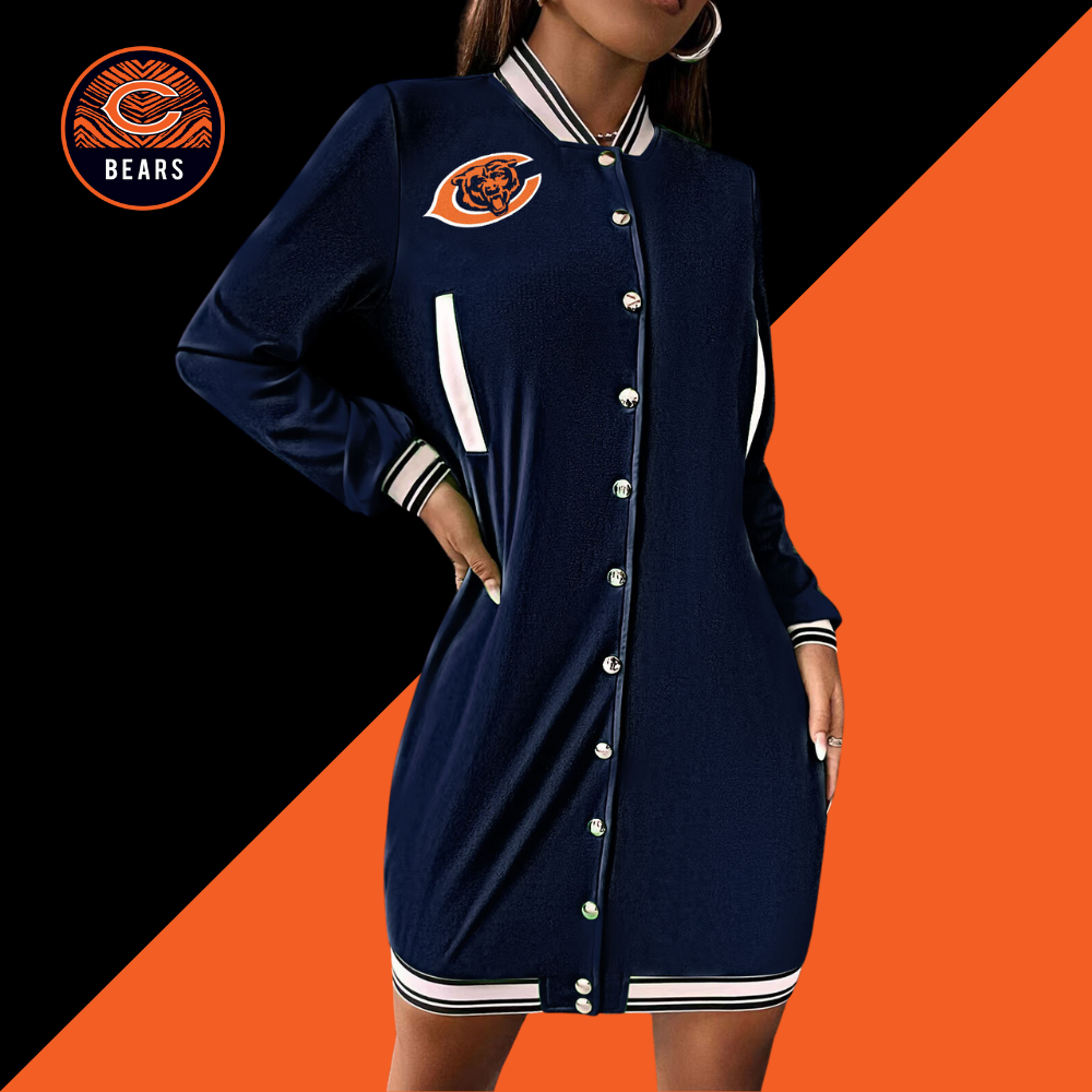 Fashionable single-breasted sports dress-Chicago Bears - fitnfan