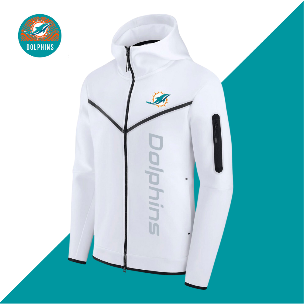 Miami Dolphins White Diamond Full-Zip Jacket-Miami Dolphins - fitnfan