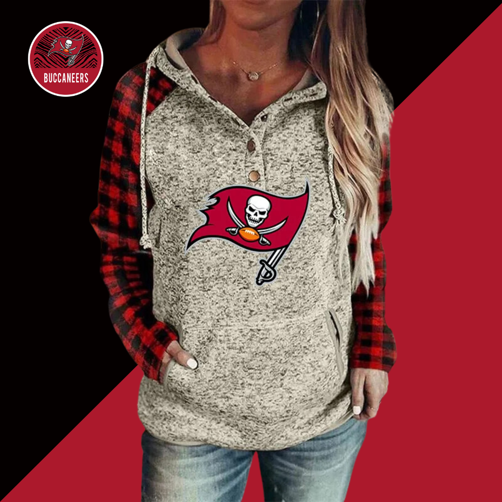 Casual loose stitched print Hoodie-Tampa Bay Buccaneers - fitnfan