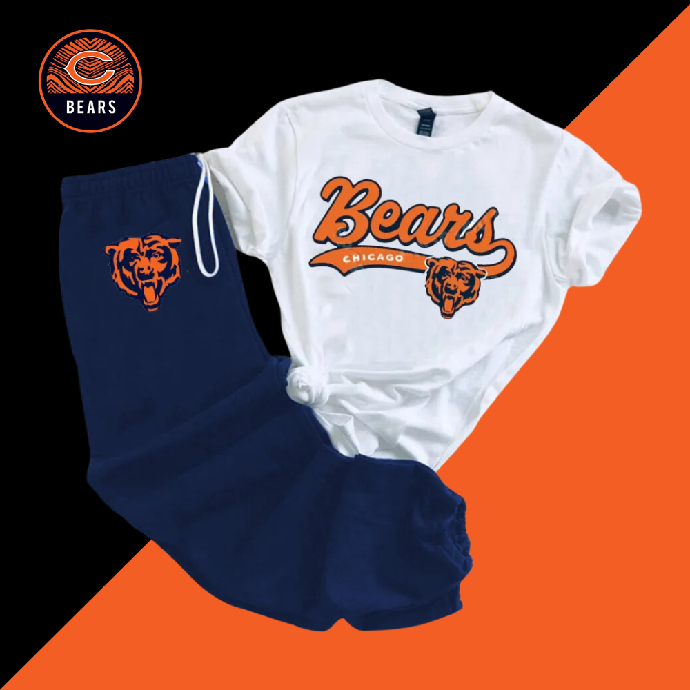 Casual loose fashion printed suit-Chicago Bears - fitnfan