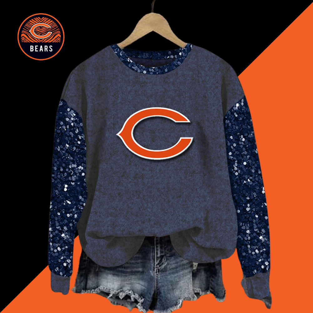 Sequined Sleeves Vintage Sweatshirt-Chicago Bears - fitnfan
