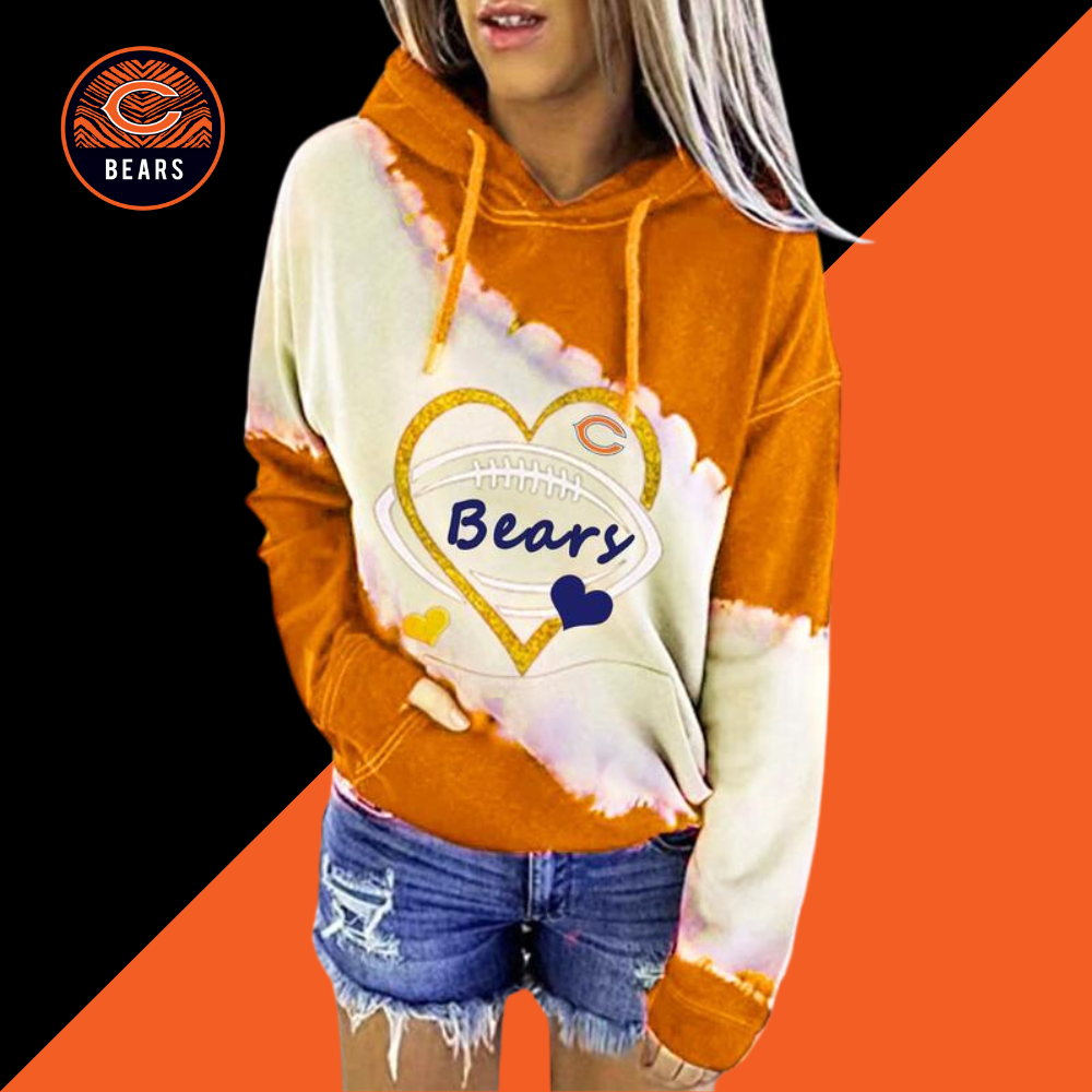 printed Casual Pullover Hoodie-Chicago Bears - fitnfan