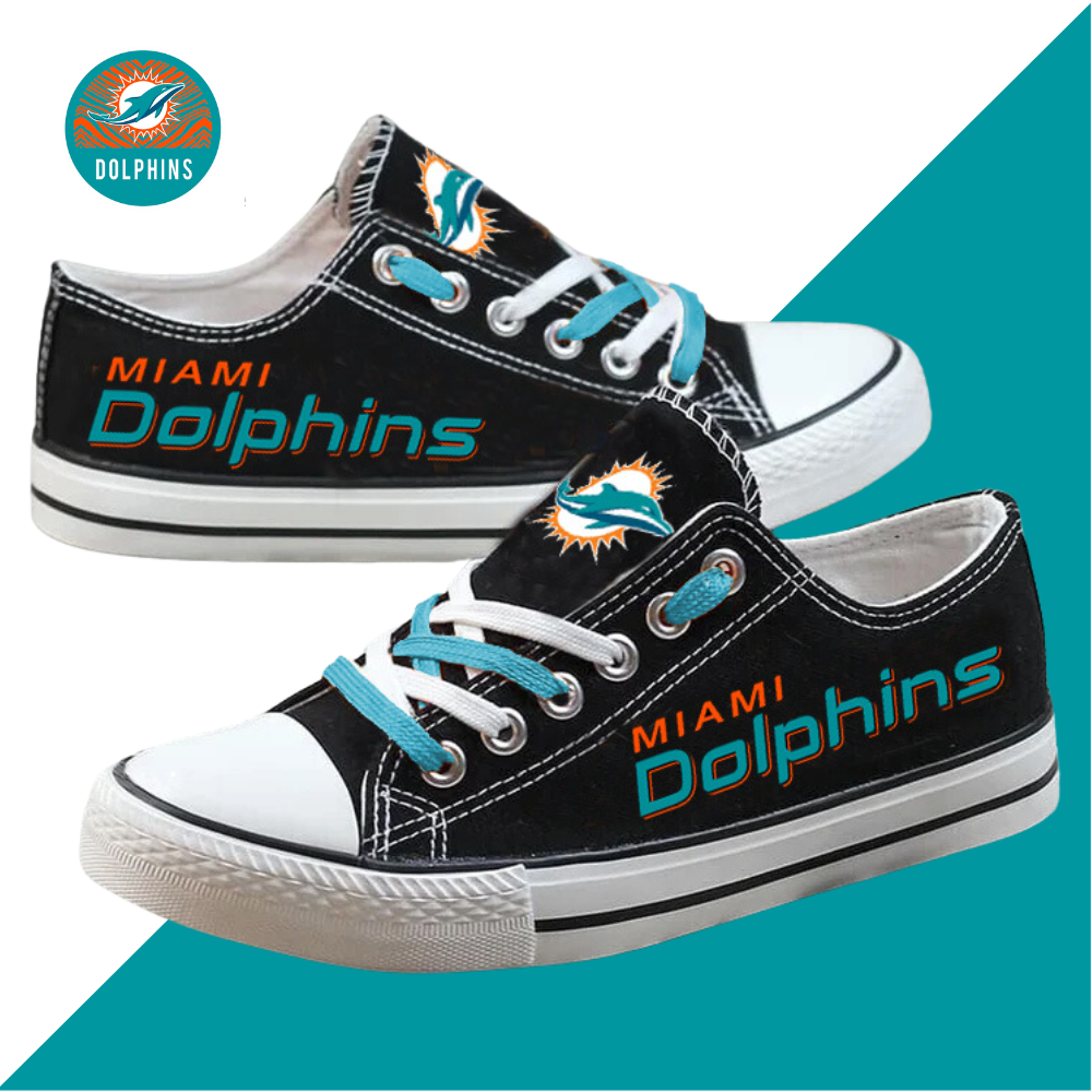 Casual printing couple's canvas shoes-Miami Dolphins - fitnfan