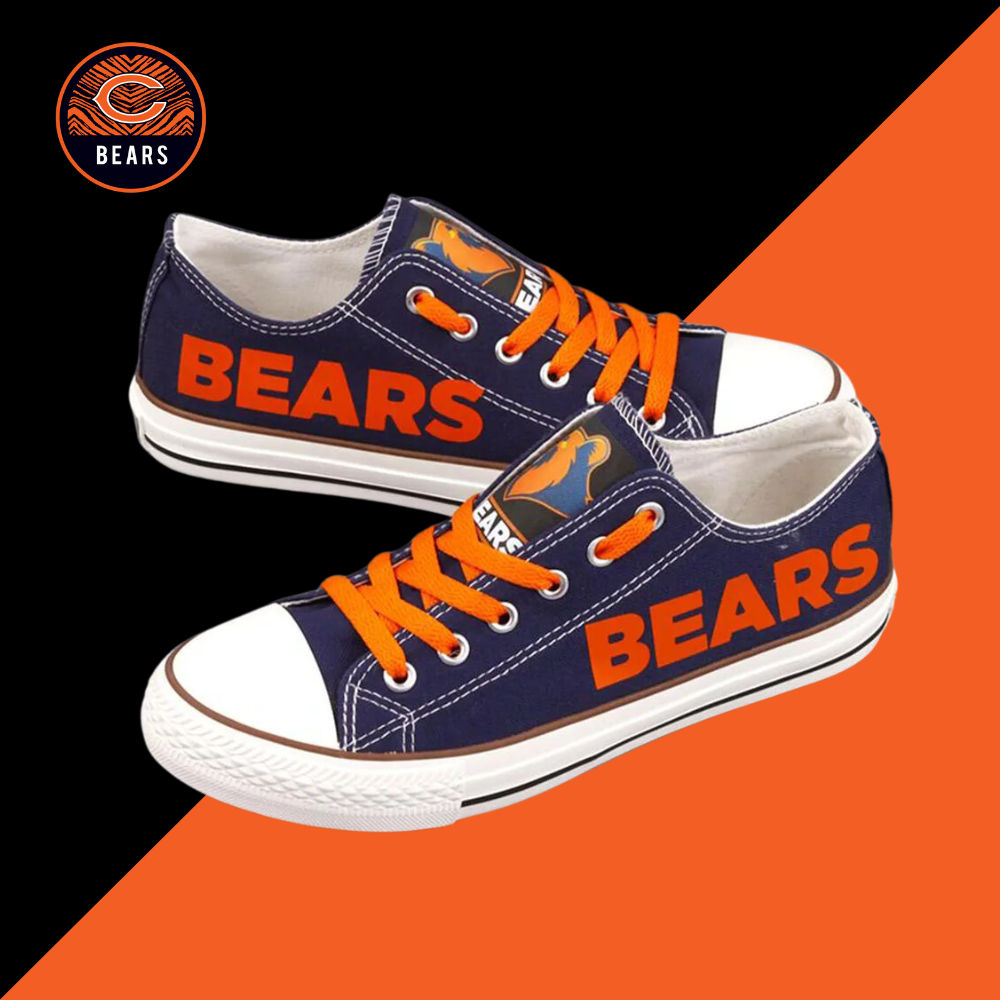 Casual printed low-top canvas shoes unisex-Chicago Bears - fitnfan