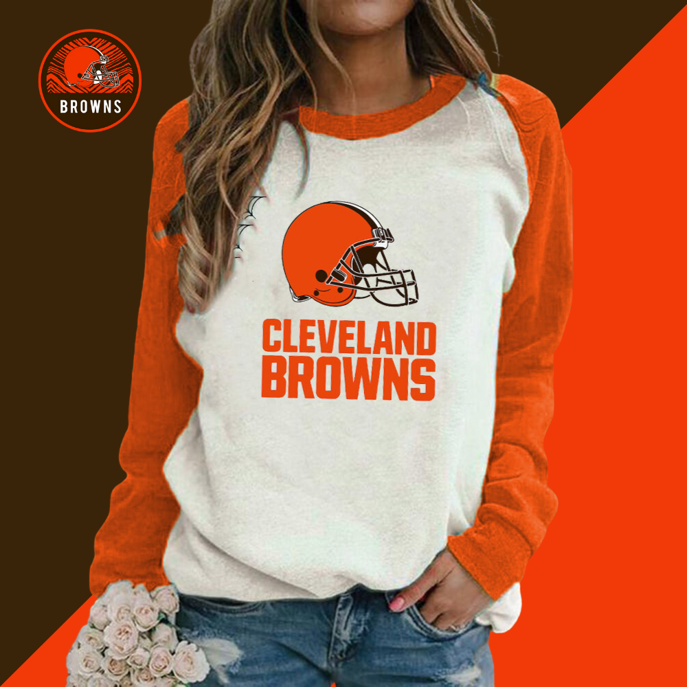 Casual patchwork printed Unisex Pullover-Cleveland Browns - fitnfan