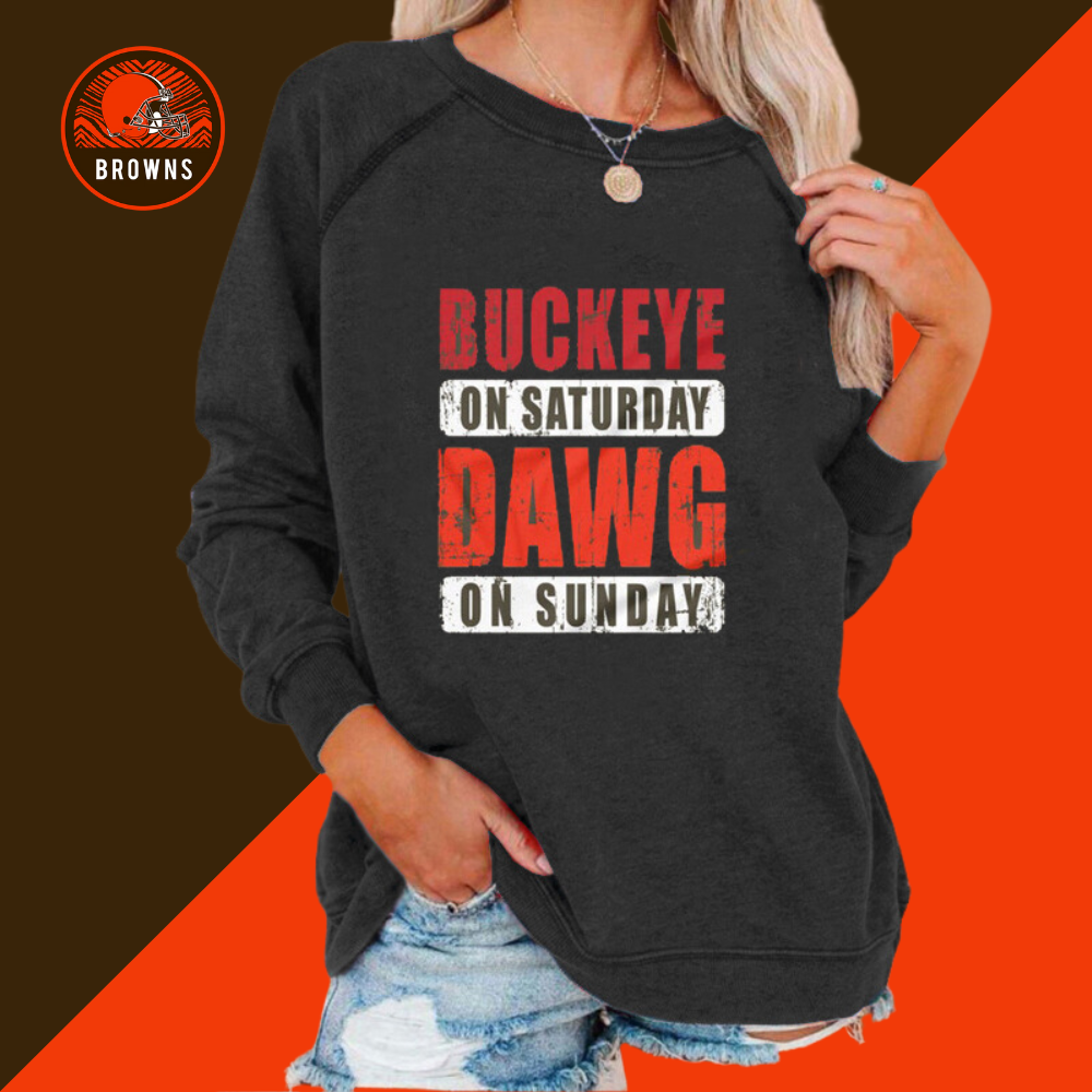 Fashion letter print sweatshirt-Cleveland Browns - fitnfan