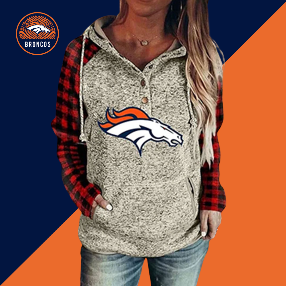 Denver BroncosFashion Printed Patchwork Hoodie-Denver Broncos - fitnfan