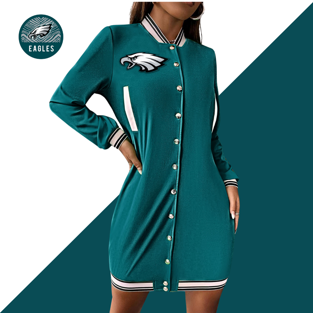 Fashionable single-breasted sports dress-Philadelphia Eagles - fitnfan