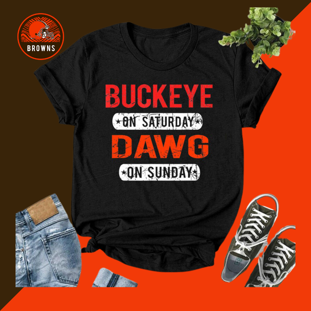 Printed Casual short-sleeved T-shirt-Cleveland Browns - fitnfan