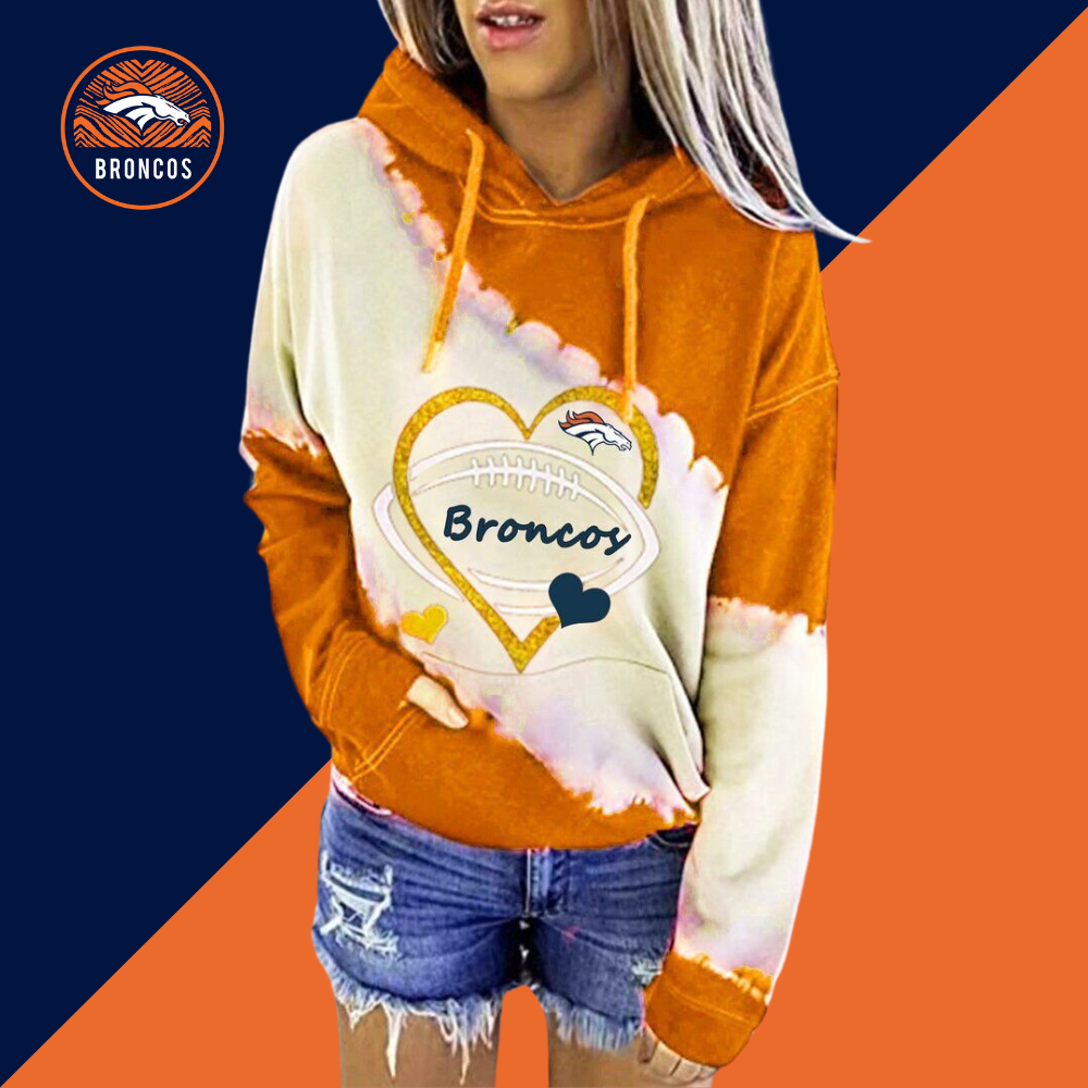 Denver BroncosFashion Printed Patchwork Hoodie-Denver Broncos - fitnfan