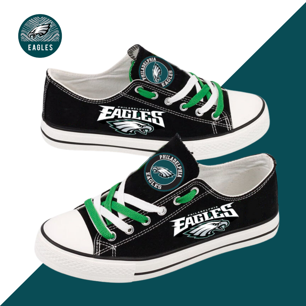 Casual printed low-top canvas shoes unisex-Philadelphia Eagles - fitnfan