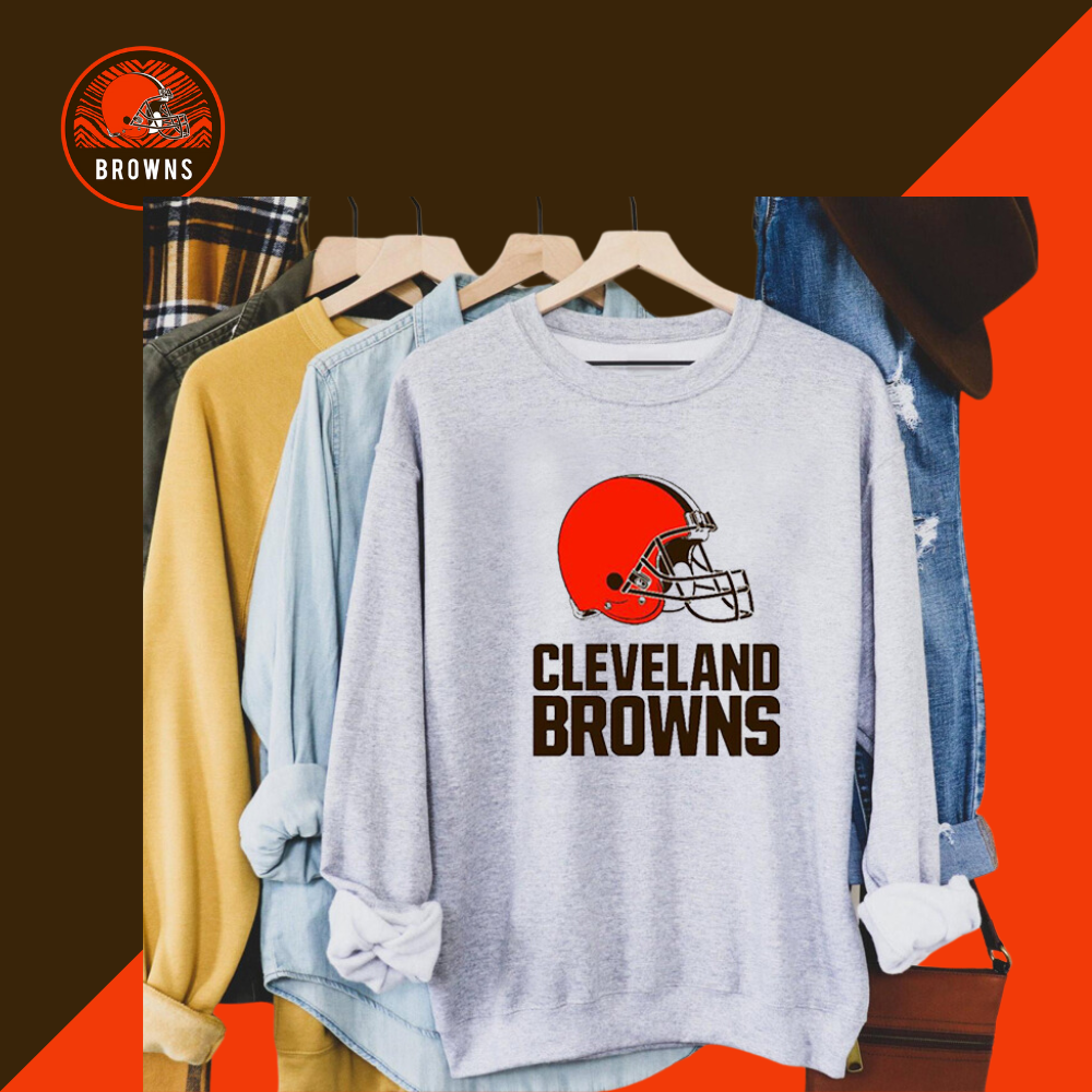 Printed Casual long-sleeved pullover-Cleveland Browns - fitnfan