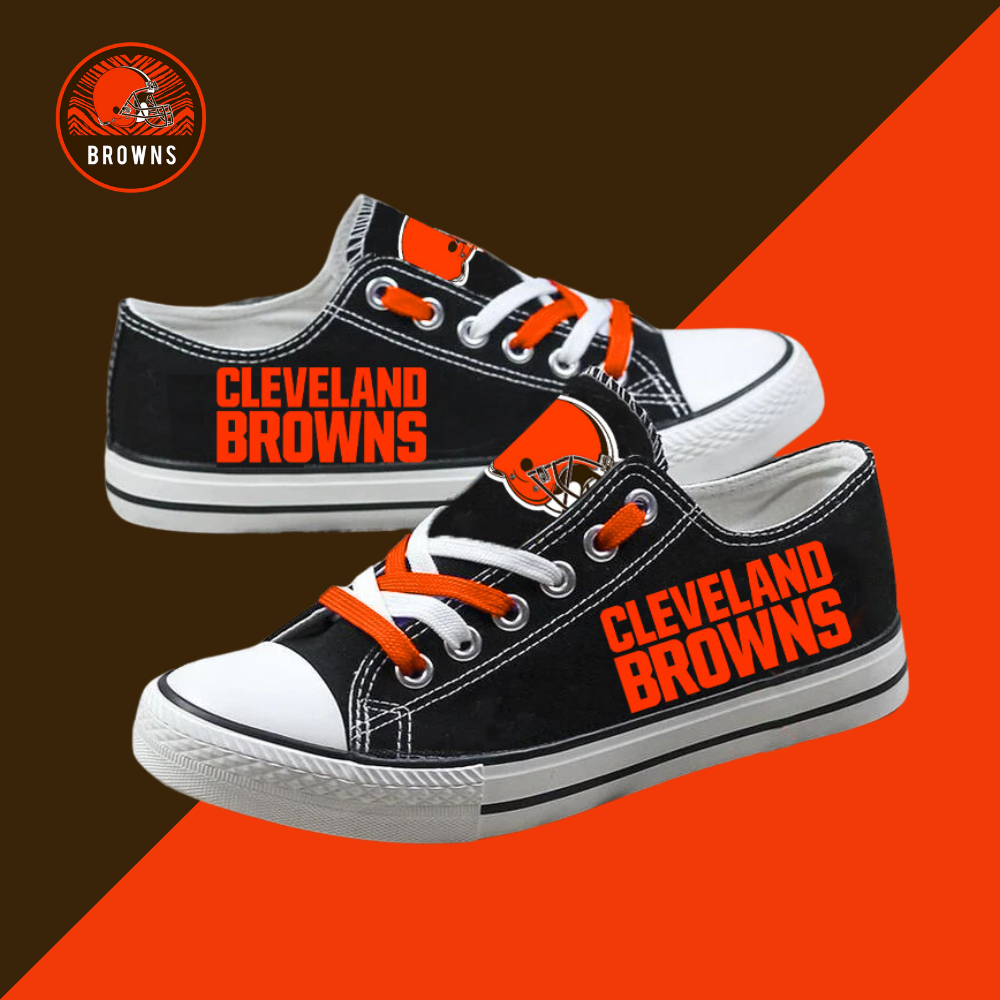 Casual printed low-top canvas shoes unisex-Cleveland Browns - fitnfan