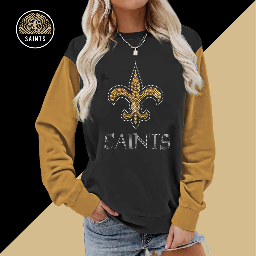 New colorblock print sweatshirt-New Orleans Saints - fitnfan