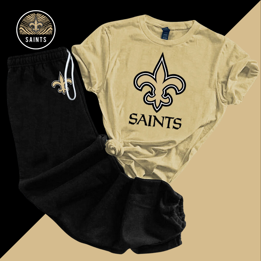 Casual loose fashion printed suit-New Orleans Saints - fitnfan